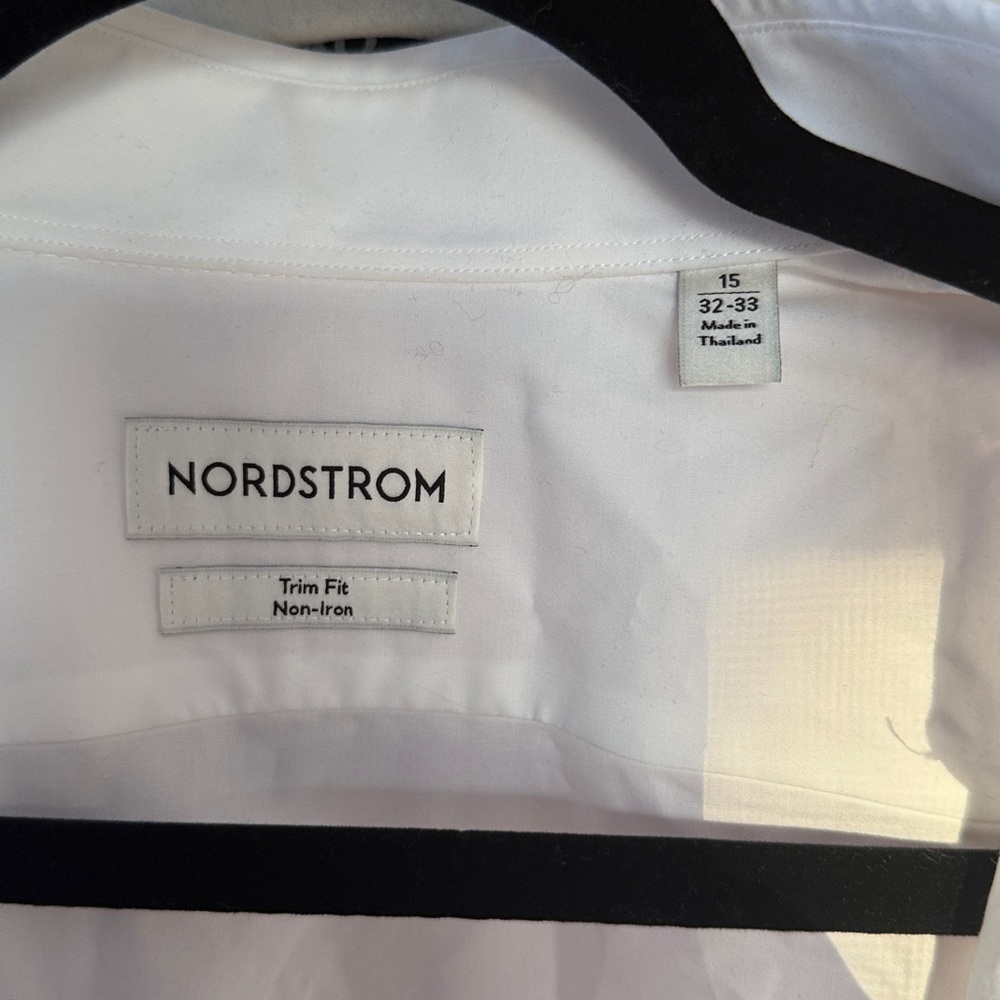 NWOT Nordstrom Non-Iron Trim Fit Solid Cotton Dress Shirt - Picture 5 of 5